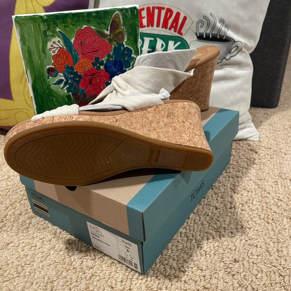 Toms Beige Knotted Wedge Sandals